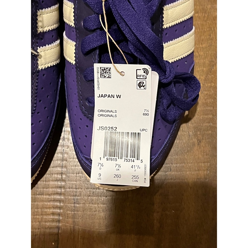 Adidas Japan Women Purple Cream Stripes Casual Sneakers Shoes Size 9 - Picture 10 of 12